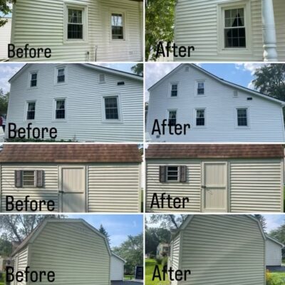 residential pressure washing before and after photos
